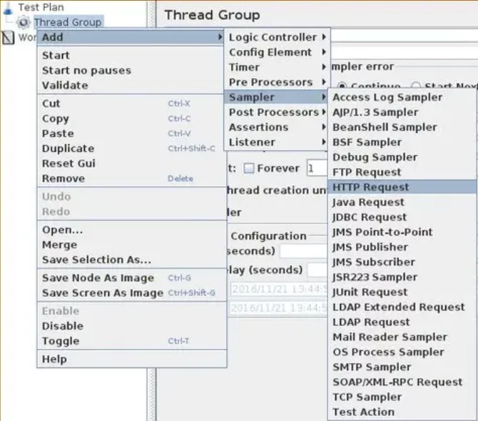 Snímka obrazovky spustenia Samplerov